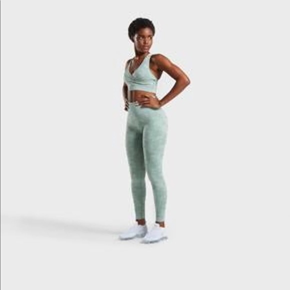 Gymshark camo seamless leggings Sage Green S - Picture 3 of 7